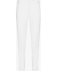 Saint Laurent - White Slim Wool Tuxedo Trousers - Women's - Wool - Lyst