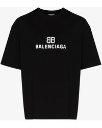 Balenciaga Bb Pixel Cotton T-shirt - Black