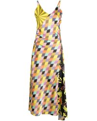 Christopher John Rogers - Yellow Printed Asymmetric Dress - Lyst