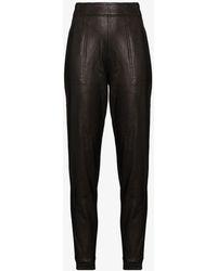 Spanx Faux Leather Track Trousers - Black