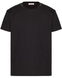 Valentino Garavani - Rockstud Embellished Cotton T-shirt - Lyst