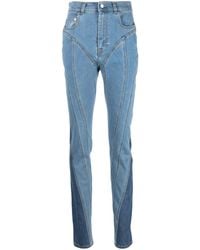 Mugler - Spiral High-waisted Skinny Jeans - Women's - Cotton/polyester - Lyst