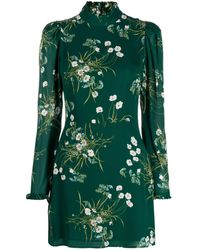 Reformation Lewis Floral Print Mini Dress - Women's - Viscose - Green
