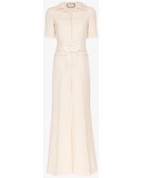 Gucci Alione Belted Jumpsuit - Natural