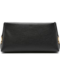 Chloé - Marcie Leather Clutch Bag - Women's - Calf Leather/linen/flax - Lyst