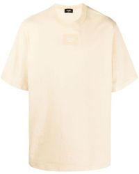 Shop Fendi Logo Tape Collar Long-Sleeve T-Shirt
