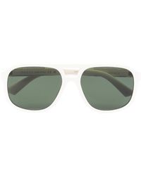 Gucci - White Navigator Pilot-frame Sunglasses - Unisex - Acetate - Lyst