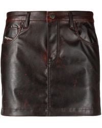 DIESEL - O-kin Faux-leather Miniskirt - Lyst