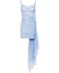 Mugler - Ruched Mesh Mini Dress - Women's - Cupro/polyamide/elastane - Lyst
