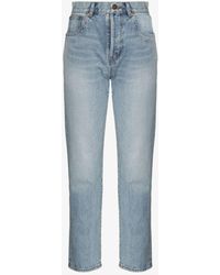 Saint Laurent - Straight-leg Cropped Jeans - Women's - Fabric - Lyst