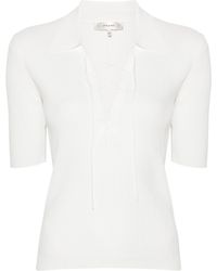 FRAME - Off Ribbed Knit Short-sleeved Blouse - Lyst