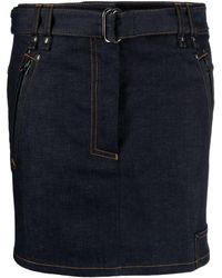 Tom Ford - Belted Denim Miniskirt - Lyst