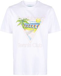 Casablanca - Tennis Club Icon T-shirt - Unisex - Organic Cotton - Lyst