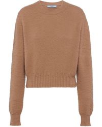 Prada - Brown Crew-neck Cashmere Sweater - Lyst