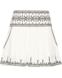 Isabel Marant - Marant Étoile - White Picadilia Embroidered Cotton Skirt - Women's - Organic Cotton/cotton/viscose - Lyst