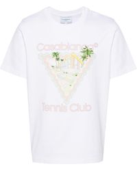 Casablancabrand - Tennis Club Print Organic Cotton T-shirt - Unisex - Organic Cotton - Lyst