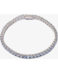 Hatton Labs 18k White Gold Sapphire Diamond Tennis Bracelet - Men's - Topaz/18kt White Gold - Metallic
