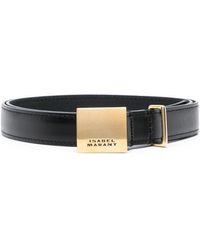 Isabel Marant - Lowell Engraved-buckle Leather Belt - Lyst