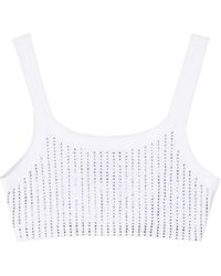 The Attico - Crystal Cropped Tank Top - Lyst