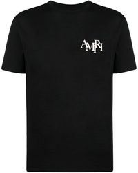 Amiri - Staggered Logo Crewneck T-shirt - Lyst