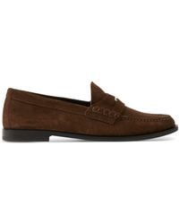Burberry - Coin Detail Suede Penny Loafers - Lyst