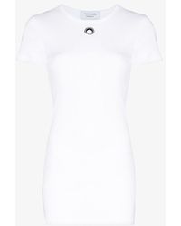 Marine Serre - Fine-ribbed Organic Cotton T-shirt Dress - Women's - Organic Cotton - Lyst