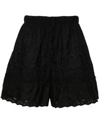 Simone Rocha - Broderie Anglaise Cotton Shorts - Lyst