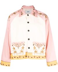 Bode - Pink Ivy Jewelled Shirt Jacket - Lyst