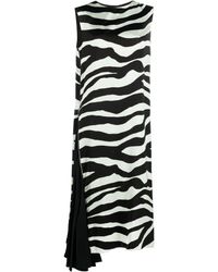 Jil Sander - Zebra-print Midi Dress - Lyst
