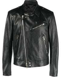 Tom Ford - Off-Centre Leather Jacket - Lyst