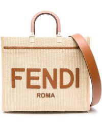 Fendi - Sunshine Raffia Shopper Bag. - Lyst