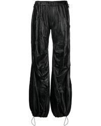 ANDREADAMO - Leather Cargo Trousers - Lyst