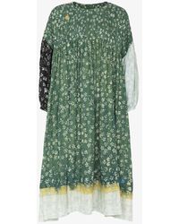 STORY mfg. Mon Floral Organic Cotton Dress - Green