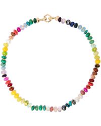 Harwell Godfrey - 18k Yellow Rainbow Bead Foundation Necklace - Women's - Lapis Lazuli/mother Of Pearl/malachite/coral - Lyst