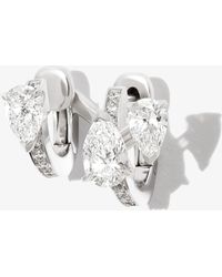 Repossi - 18k White Gold Serti Sur Vide Diamond Hoop Earring - Women's - Diamond/18kt White Gold - Lyst