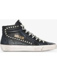Golden Goose - Slide High Top Studded Leather Sneakers - Lyst