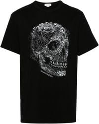 Alexander McQueen - Crystal Skull Print Organic Cotton T-shirt - Lyst