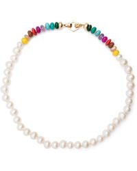 Harwell Godfrey - 18k Yellow Rainbow Bead Pearl Necklace - Women's - Yellow Agate/moon Stone/coral/18kt Yellow - Lyst
