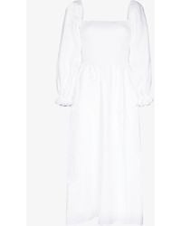 Reformation - Gitane Linen Midi Dress - Women's - Linen/flax - Lyst