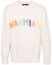 NAHMIAS - Neutral Rainbow Logo-intarsia Jumper - Lyst