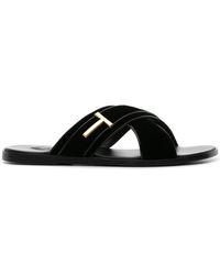 Tom Ford - Preston Leather Sandals - Men's - Viscose/calf Leather/cupro/calf Leather - Lyst