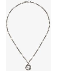 Gucci - Sterling Silver Interlocking G Pendant Necklace - Lyst