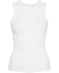 Khaite - White The Manu Ribbed Tank Top - Women's - Silk/polyamide/cotton - Lyst