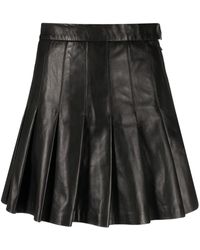 J.Lindeberg - Vale Pleated Leather Skirt - Lyst