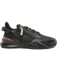 Fendi - Flow Ff-jacquard Leather Sneakers - Lyst