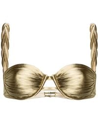 Isa Boulder - Gold Balconette Metallic Bikini Top - Women's - Polyester/nylon/spandex/elastane - Lyst