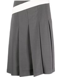 Low Classic - Diagonal Stripe Pleated Midi Skirt - Lyst
