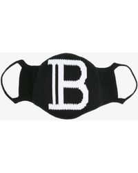 Balmain And White B Logo Face Mask Set - Black