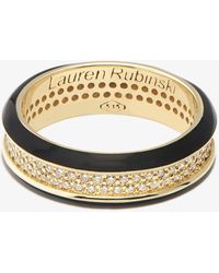 Lauren Rubinski - 14k Yellow Enamel Diamond Ring - Lyst