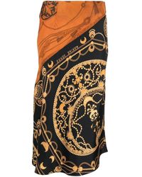Marine Serre - Black And Regenerated Jewellery Print Silk Skirt - Women's - Silk - Lyst